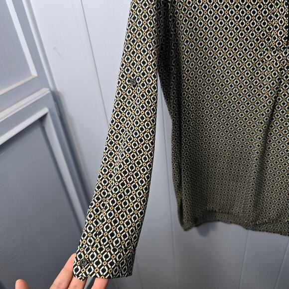 Pleione Women's Geometric Half Button Long Sleeve Pullover Tunic size Medium - Picture 6 of 9